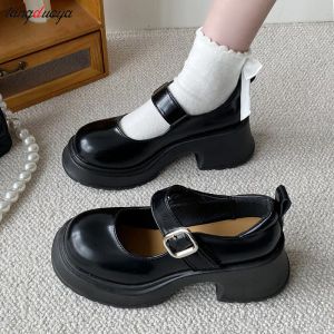 taille 43 plate-forme talons mary jane chaussures simples lolita chaussures noires plate-forme chaussures étudiant collège doux moyen talon blanc féminin blanc