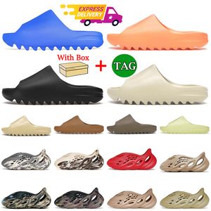 Taille 48 Slippers Designer mousse coureurs sandaux les diapositives de luxe avec boîte pour hommes femmes onyx bos désert sable lueur verte plate-forme sandale sliders chaussures d'extérieur dhgate