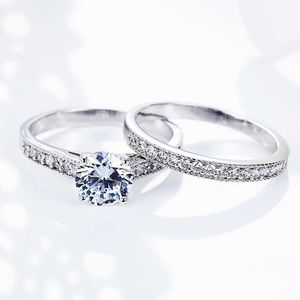 Taille 6 7 8 9 10 bagues de fiançailles en diamant pour femmes ensemble de deux pièces bague de mariage ensemble Couple