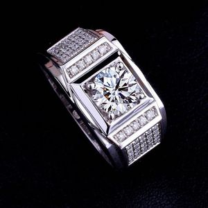 Maat 8-13 Hele gloednieuwe mode mannen sieraden 10kt wit goud gevuld topaas gesimuleerde diamant edelsteen trouwring ringen voor c224P