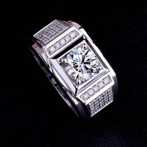 Maat 8-13 groothandel gloednieuwe mode mannen sieraden 10kt wit goud gevuld topaas gesimuleerde diamanten edelsteen bruiloft band ringen voor paar gift