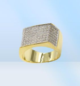 Taille 810 Superbes bijoux de luxe 925 Sterling Silvergold Fill Pave White Sapphire CZ Diamond Gemstones Band de fanfare pour hommes9709210