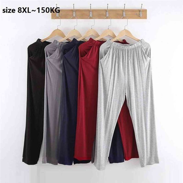 Taille 8XL 150KG pantalons modal pour hommes minces automne et été pantalons à la maison grande taille pantalons à la maison pour hommes pantalons décontractés pantalons de pyjama 211111