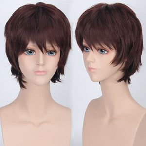 Taille: réglable Sélectionnez la couleur et le style 1 pièce 32 cm perruque courte Bob Head 8 couleurs perruques synthétiques résistantes à la chaleur pour hommes Cosplay