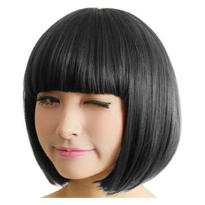 Grootte: Verstelbaar Selecteren Kleur en Stijl 1 st Fashion Womens Lady Short Straight Hair Full Pruiken Cosplay Party Bob Haar Pruik au