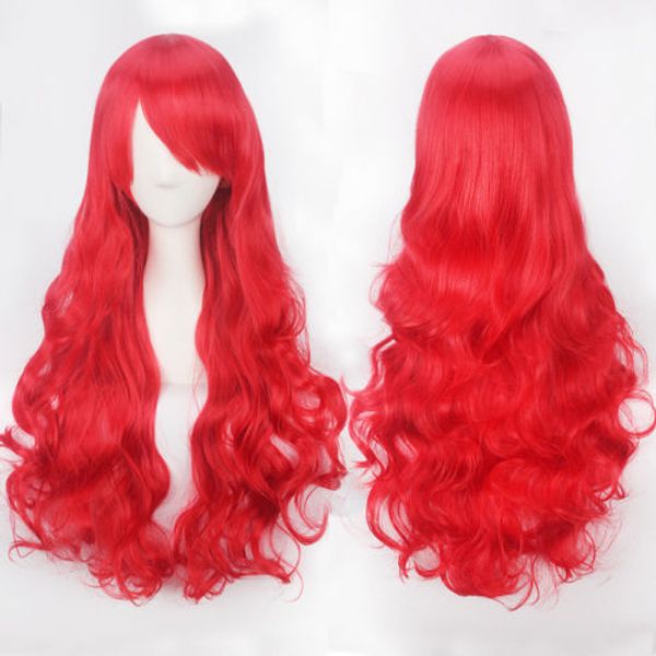 Taille: perruques synthétiques réglables Sélectionnez la couleur et le style 80CM Fashion Women Anime Long Curly Wavy Synthetic Hair Party Cosplay Full Wig