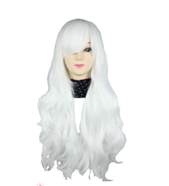 Tamaño: pelucas ajustables Seleccione color y estilo 80 cm Largo Rizado Fiesta de mujer Colores Pelo sintético Cosplay Anime Peluca completa