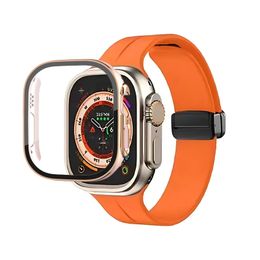 Grootte voor Apple Ultra 2 Ultra2 Series 8 9 49mm Iwatch Marine Smart Sport Watch Wireless Laying Riem Box Protective Cover Case Fast Tending