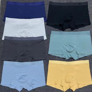 Maat L-3XL Heren naadloze gestreepte katoenen ondergoed Boxers Ademende antibacteriële casual onderbroek Briefs shorts Manne