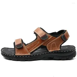 Taille Men Men Summer en cuir sandales de mode chaussures S s pantoufles pantoufles 429 Andal FaHion Hoe Lipper 583 597