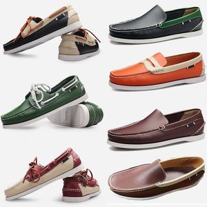 Size nouvelles baskets décontractées grandes hommes de voile authentique en cuir britannique conduite single chaussures pour hommes chaussures EUR 38-4 35