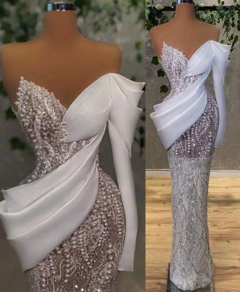 Tamaño más árabe aso ebi luxurious encaje vestido de novia de novia perlas cuello de cuello s los vestidos de vestidos de novia vintage zj505 es es es