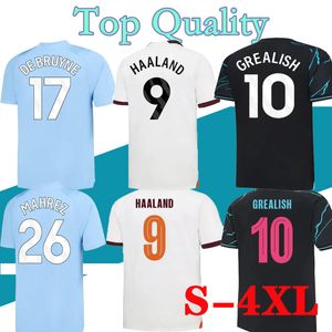 Jerseys de football HAALAND 23 24 DE BRUYNE PHILLIPS MANS CITIES GREALISH FERRAN MAHREZ FODEN BERNARDO RODRIGO Chemise de football Hommes Kit Ensembles Uniformes S-4XL