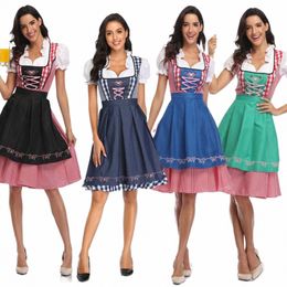 Taille S-2XL Femmes Bavière Oktoberfest Costume de bière Dirndl Beer Girl Dr Wench Maid Dr Apr Outfit Halen Fancy Dr h3NS #