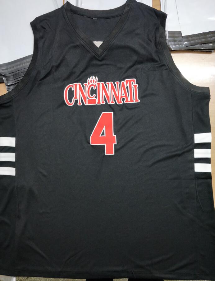 크기 s- 5xl 6xl Kenyon Martin # 4 신시내티 Bearcats 대학 레트로 농구 유니폼 망 스티치 사용자 정의 모든 번호 이름