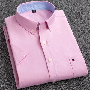 Taille S -7XL hommes chemise à manches courtes 100% coton Oxford doux confortable coupe régulière qualité été homme d'affaires chemises décontractées 240307