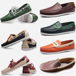 Baskets de styliste taille 2024, grandes chaussures décontractées en cuir véritable pour hommes, chaussures de conduite britanniques simples pour hommes, chaussures Train 46