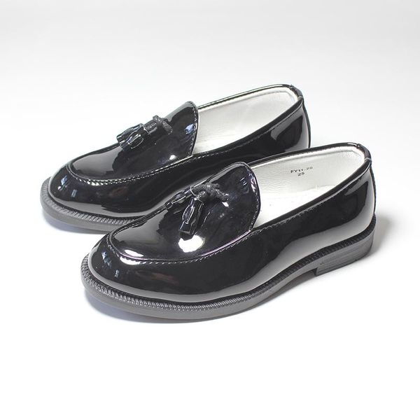 Taille19-25 enfants robe chaussures en cuir bébé enfants chaussure de mariage enfant en bas âge appartements mode garçons Performance mocassins printemps gland