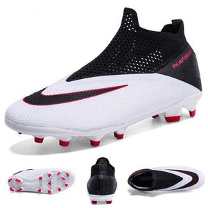 Taille 3649 Adulte FG / TF Chaussures de football antidérapantes Longues Spike Bottes de football Jeunes enfants Haute cheville Crampons Herbe Chaussette Bouche Baskets 230814