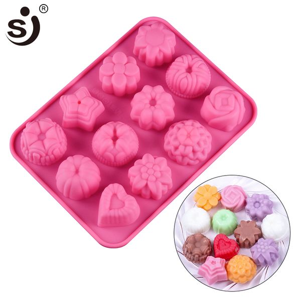 SJ 3D Baby Soap Moules de coeur en forme de rose Recyclage de moisissures en silicone facile à démolir