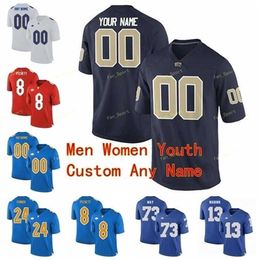 SJ Custom Pittsburgh Panthers Pitt College Football Jersey 3 Damar Hamlin 30 Qadree Ollison 33 Tony Dorsett Hommes Femmes Jeunes Enfants Cousu