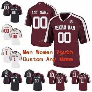 SJ Custom Texas Am Aggies College Football Jersey 7 Keith Ford 7 Kenny Hill 76 Maroon Blitz 8 Connor Blumrick Men Women Jeugd genaaid