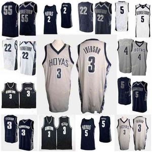 Sj Georgetown Hoyas College Baloncesto Jersey 22 Jaden Robinson 32 Malcolm Wilson 34 Qudus Wahab 44 Omer Yurtseven Mujeres Jóvenes Costura personalizada