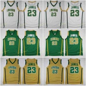 SJ Irish St. Vincent Mary Jerseys Men Basketball High School LeBron 23 James Jersey Men Green White Away team Sport Ademhoogte hoge kwaliteit