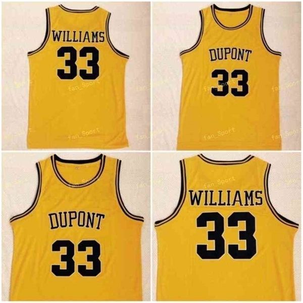 Sj Hombres Baloncesto Jason 33 Williams High School Dupont Jerseys Venta Equipo Color Amarillo Bordado Y Costura Transpirable Excelente Calidad