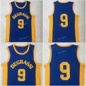 SJ Mens Degrassi Basketball Jerseys #9 Drake Jimmy Brooks DeGrassi Community School genaaid Blue Drake Jimmy Brooks Jersey