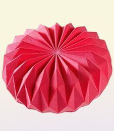 SJ Mousse Molde de pastel de silicona 3D Pan redondo Redondeo de molde de pastel de origami Herramientas de decoración de mousse Hacer accesorios de sartén de postres Bakeware 06164011784