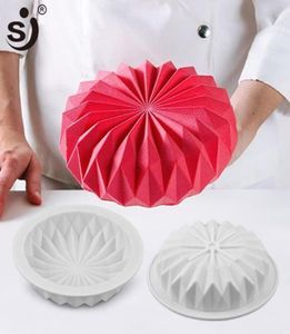 SJ Mousse-Silikon-Kuchenform, 3D-Pfanne, rund, Origami-Kuchenform, Dekorationswerkzeuge, Mousse-Herstellung, Dessertpfanne, Zubehör, Backgeschirr, 06167627501