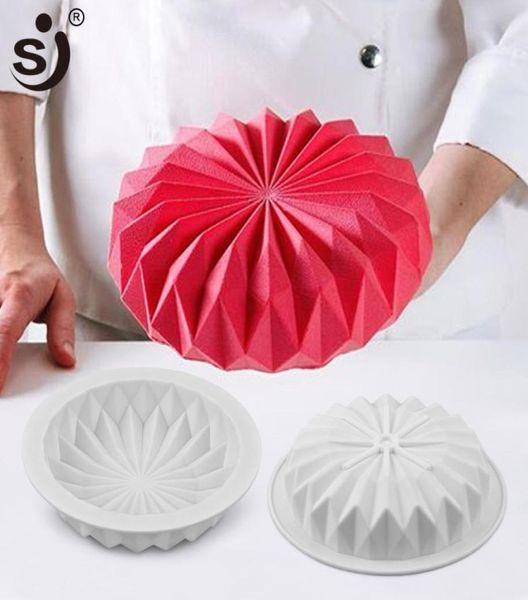 SJ Mousse Silicone gâteau moule 3D Pan rond Origami gâteau moule décoration outils Mousse faire Dessert Pan accessoires ustensiles de cuisson 06168008242