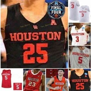 SJ NCAA Basketbal Finale vier Houston Cougars College 24 Quentin Grimes Jersey 0 Marcus Sasser 3 Desj N Jarreau 2 Caleb Mills 4 Justin Gorham