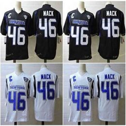 Sj NCAA Buffalo Bulls # 46 Khalil Mack College Football Jersey Blanc Noir cousu Hommes Maillots Jeunesse S-3XL Top qualité