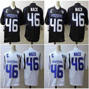 Sj NCAA Buffalo Bulls # 46 Khalil Mack College Football Jersey Blanco Negro cosido para hombre Jerseys juveniles S-3XL Calidad superior