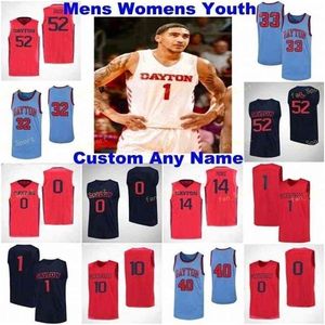 Sj NCAA College Dayton Flyers Baloncesto Jersey 40 Chase Sj hnson 51 Drew Swerlein 52 Camron Greer 53 Christian Wilson Costura personalizada