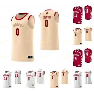 SJ NCAA College Indiana Hoosiers Basketball Jersey 22 Clifton Moore Jacquez Henderson 23 Damezi Anderson 24 Vijay Blackmon cousu sur mesure