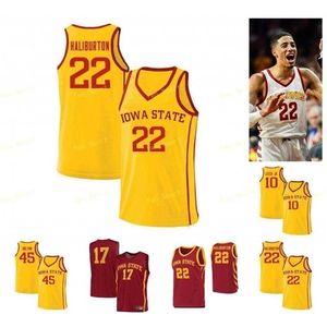 Sj NCAA College Iowa State Cyclones Basketball Jersey 24 Terrence Lewis 25 Eric Steyer 3 Tre Jackson 33 Solomon Young Cousu sur mesure