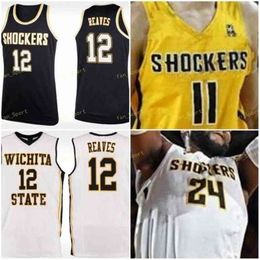 SJ NCAA College ITA State Shockers Basketball Jersey 32 Tate Busse 33 Asbjorn Midtgaard 44 Isaiah Chandler Custom cousé