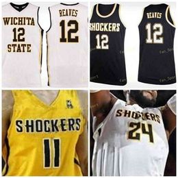 SJ NCAA College Ita State Shockers Basketball Jersey 10 Erik Stevenson 11 Eli Farrakhan 12 Morris Udeze 14 Jacob Herrs Cousu sur mesure