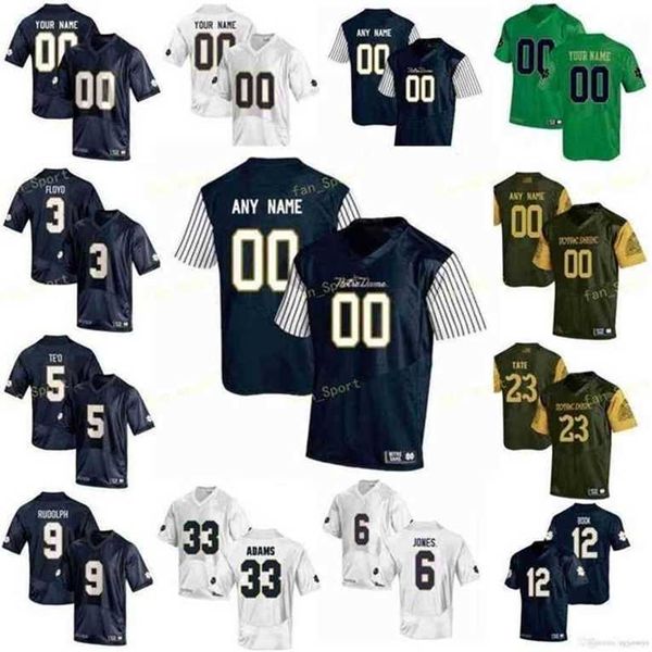 Sj NCAA College Jerseys 33 Sj sh Adams 34 Jahmir Smith 4 George Atkinson III 40 Drew White 5 Manti Te'o 6 Jerome Bettis Football personnalisé cousu