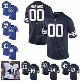 Sj NCAA College Jerseys BYU Cougars 5 Dayan Ghanwoloku 33 Emmanuel Esukpa 82 Dax Milne 13 Micah Simon 16 Baylor Romney Fútbol personalizado cosido