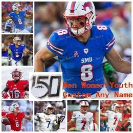 SJ NCAA College Jerseys Smu Mustangs 3 James Proche 30 Tyler Lavine 31 Merek Pierce 5 Xavier SJ Nes 25 TJ McDaniel Custom Football Stitched