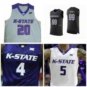 Sj NCAA College Kansas State Wildcats Basketball Jersey 5 Barry Brown Jr 14 Makol Mawien 20 Xavier Sneed 21 James Love III 23 Austin Trice