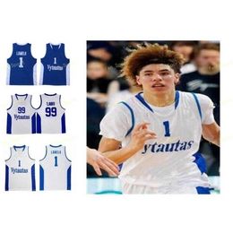 SJ NCAA College Lituanie Vytautas Basketball Jersey 1 Lamelo Ball 3 Liangelo Ball 99 Lavar Ball Custom Stitched