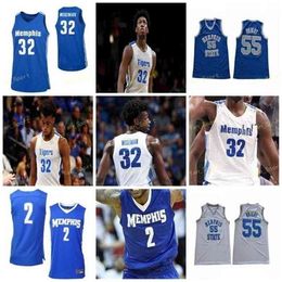 SJ NCAA College Memps Tigers Basketball Jersey 23 Malcolm Dandridge 23 Rose 25 Hardaway 30 Evin Olds Custom Stitched