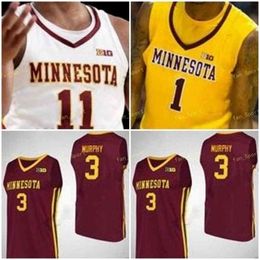 Sj NCAA College Minnesota Golden Gophers Basketball Jersey 25 Daniel Oturu 31 Brock Stull 35 Matz Stockman 42 Michael Hurt Cousu sur mesure