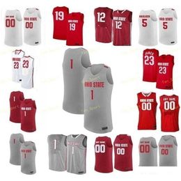 Sj NCAA College Ohio State Buckeyes Camiseta de baloncesto 34 Kaleb Wesson 35 Gary Bradds 4 Craft Duane Washington 5 Havlicek cosido personalizado