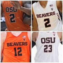 Sj NCAA College Oregon State Beavers Baloncesto Jersey 23 Gligorije Rakocevic 2 Kyle Blaser 4 Alfred Hollins 11 Zach Reichle Cosido personalizado